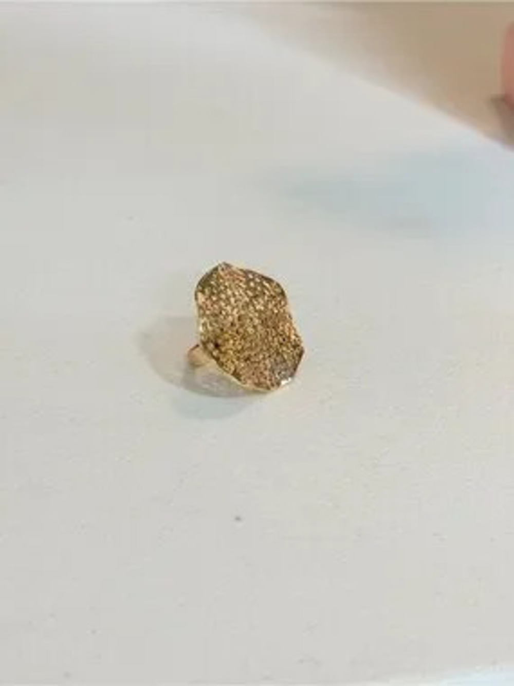 Gold Textured Statement Ring - Picture 8 of 8